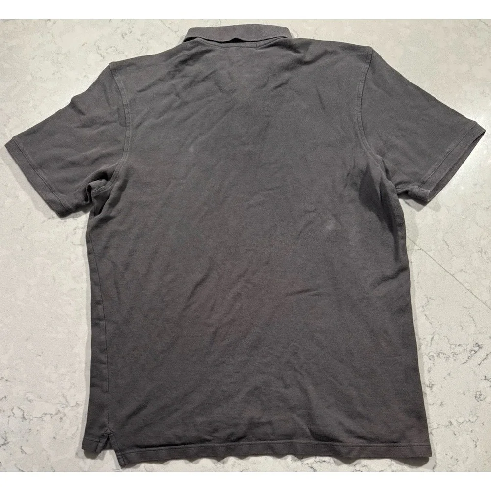 Banana Republic Polo Shirt Mens Large Gray Short Sleeve Cotton Preppy Casual
